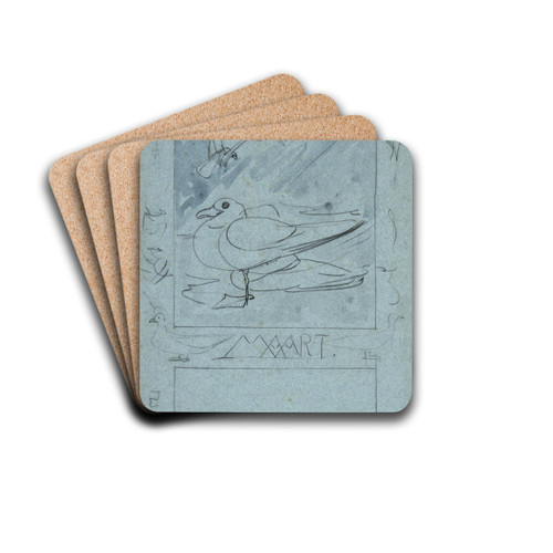 Meeuwen, maart by Theo van Hoytema Drink Coasters - set of 4 Meeuwen, maart by Theo van Hoytema Drink Coasters - set of 4
