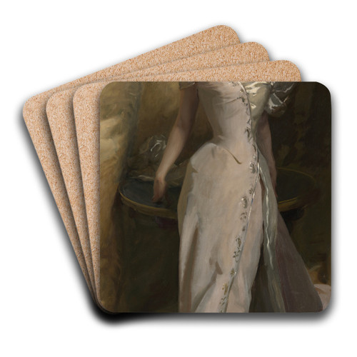 Portrait of Lisa Colt Curtis by John Singer Sargent Art Drink Coaster set Portrait of Lisa Colt Curtis by John Singer Sargent Art Drink Coaster set