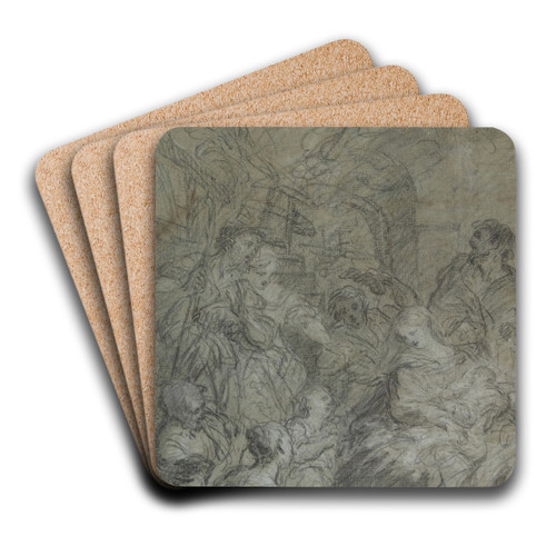 The Adoration of the Shepherds by Franois Lemoyne Art Drink Coaster set