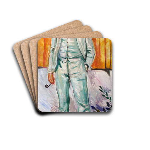 Portrait of the Painter Ludvig Karsten by Edvard Munch Drink Coasters - set of 4