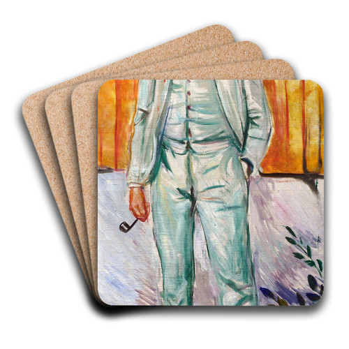 Portrait of the Painter Ludvig Karsten by Edvard Munch Art Drink Coaster set