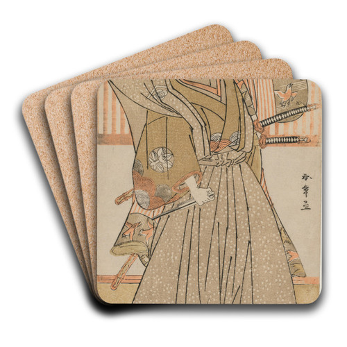 Ichimura Uzaemon IX as Soga no Juro by Katsukawa Shunsh Art Drink Coaster set