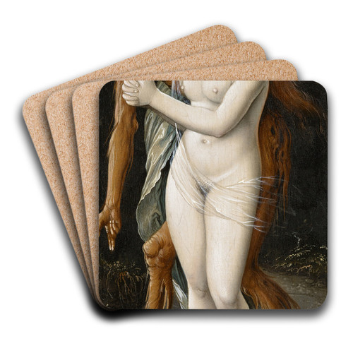 Death and the Maiden by Hans Baldung Art Drink Coaster set