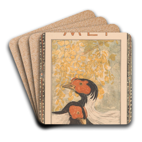 Kalenderblad mei met zilverfraisanten by Theo van Hoytema Art Drink Coaster set