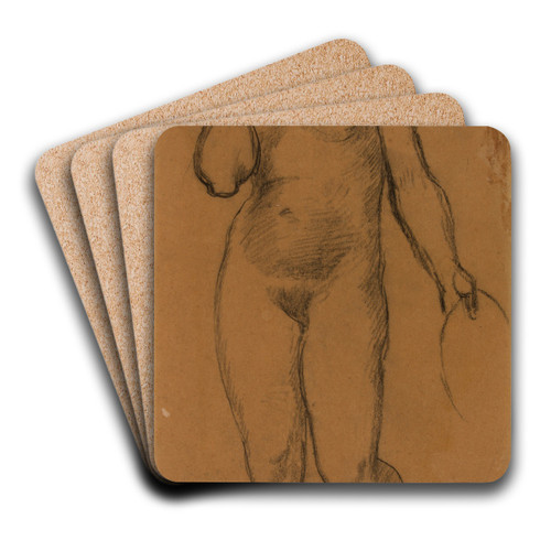 Femme nue debout, de face by Pierre Puvis de Chavannes Art Drink Coaster set