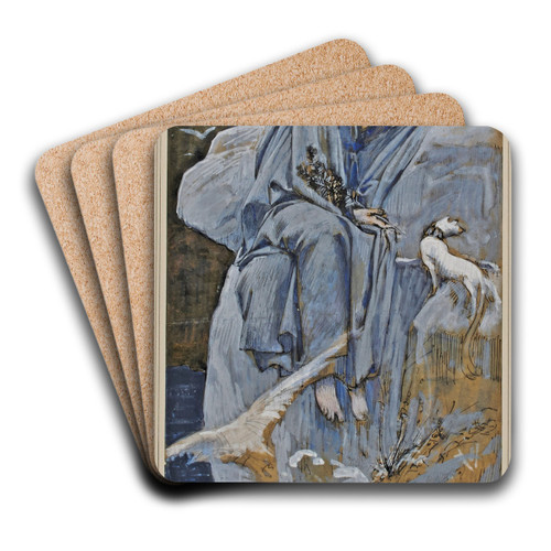 La Mer de Bretagne by Luc-Olivier Merson Art Drink Coaster set