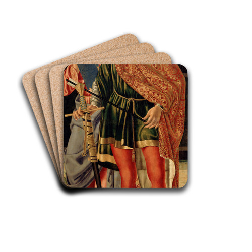 Saint Matthew and Saint Sebastian by Cristoforo Caselli Drink Coasters - set of 4