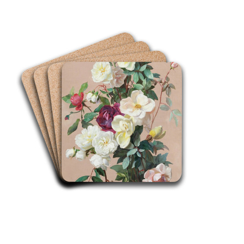 Still life with flowers by Jean Benner Drink Coasters - set of 4