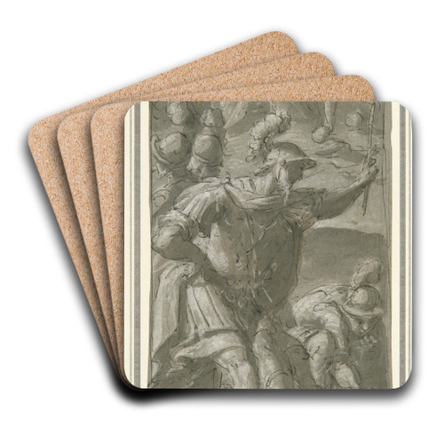 Gideon Choosing hisArmy by Giovanni Mauro della Rovere Art Drink Coaster set