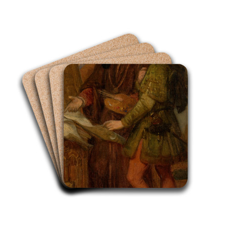 The Painters Jan van Eyck and Rogier van der Weyden by Nicaise De Keyser Drink Coasters - set of 4