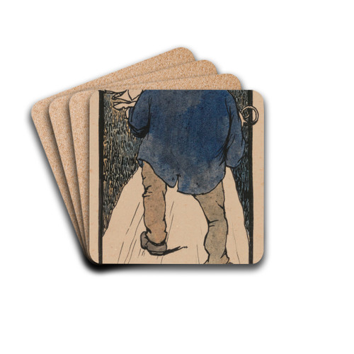 Man with a Pig in a Landscape by Karel Collens Drink Coasters - set of 4