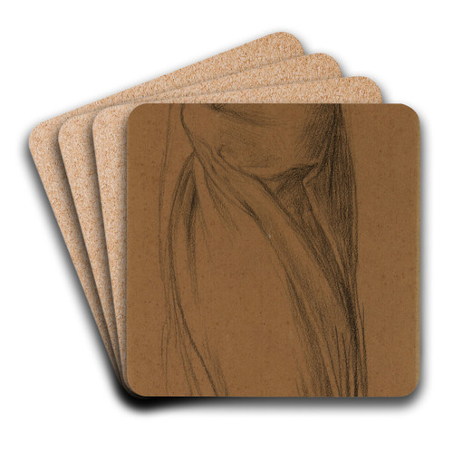 Femme drape, debout, de face by Pierre Puvis de Chavannes Art Drink Coaster set