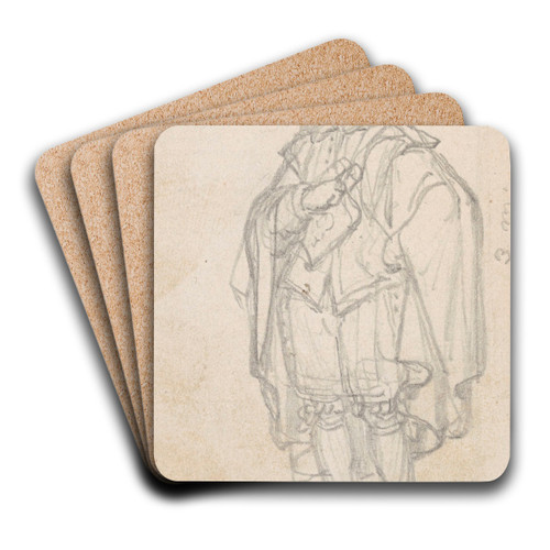 Statue of the Painter Gonzales Coques by Nicaise De Keyser Art Drink Coaster set