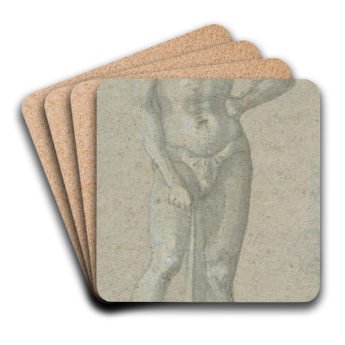 Standing Youth Holding a Club by Domenico Veneziano Art Drink Coaster set