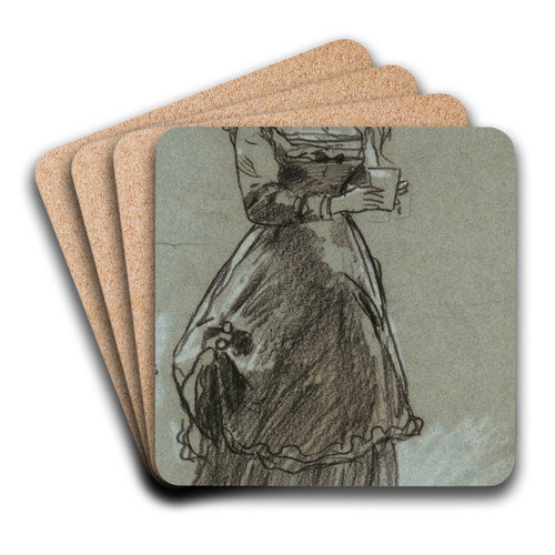 Girl Holding a Drinking Glass by Winslow Homer Art Drink Coaster set