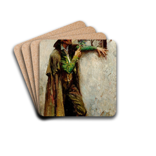 At the Window by William Henry Dethlef Koerner Drink Coasters - set of 4