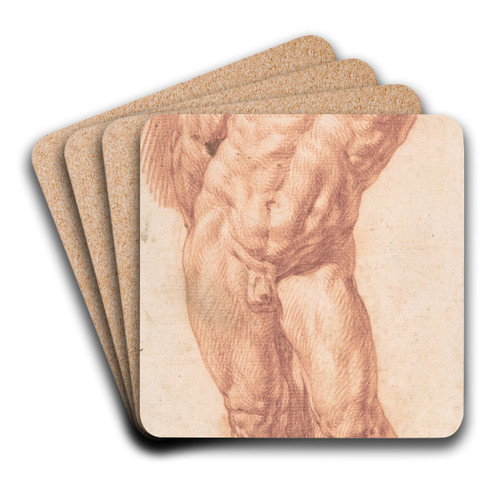 Standing Male Nude by Denys Calvaert Art Drink Coaster set