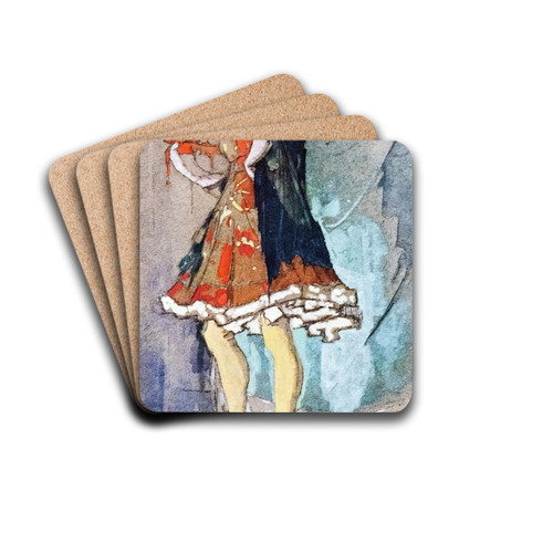 On the stage of a traveling circus by Armand Rassenfosse Drink Coasters - set of 4