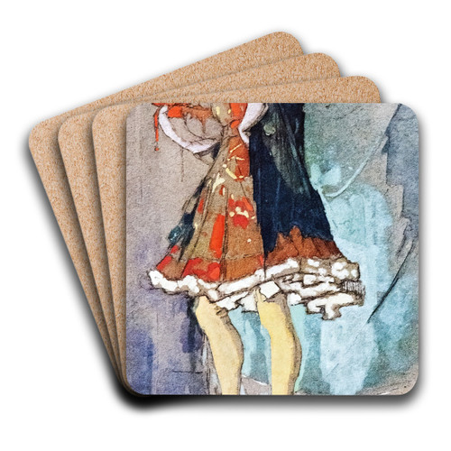 On the stage of a traveling circus by Armand Rassenfosse Art Drink Coaster set