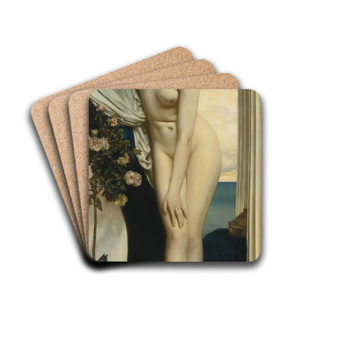 Venus Disrobing For The Bath by Frederic Leighton Drink Coasters - set of 4