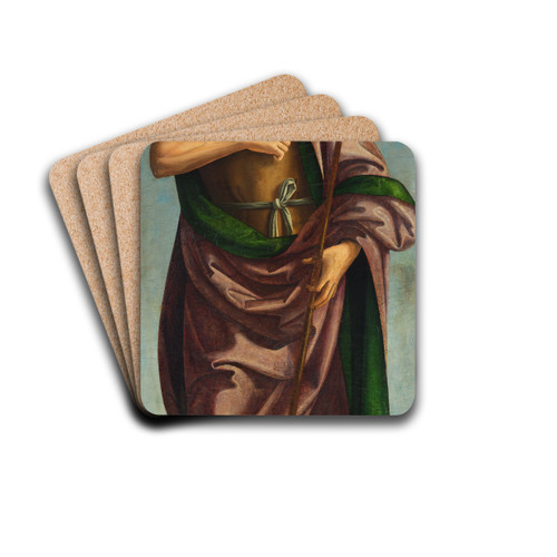 John the Baptist by Antoniazzo Romano Drink Coasters - set of 4