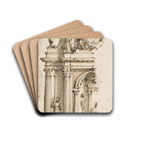 Design for the Left Half of an Altar by Mauro Antonio Tesi Drink Coasters - set of 4