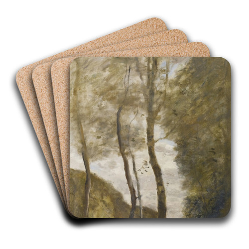 Cavalier dans une gorge by Jean-Baptiste-Camille Corot Art Drink Coaster set