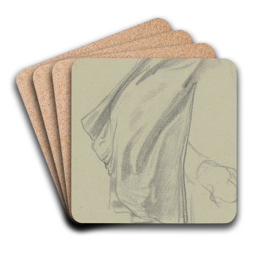 Gewandstudie zum Herzog von Alba in der 'Gefangennahme Egmonts' by Julius Hamel Art Drink Coaster set