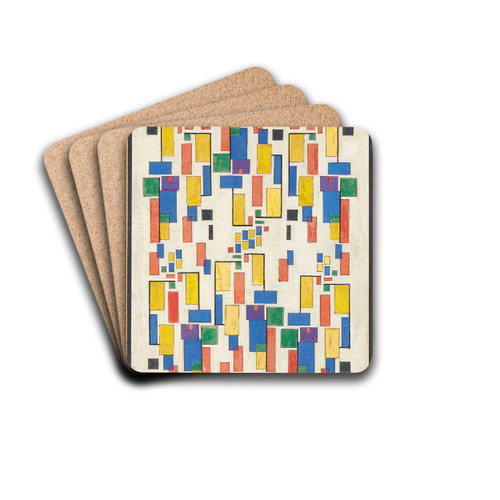 Kleurontwerp voor schoorsteenstuk by Theo van Doesburg Drink Coasters - set of 4