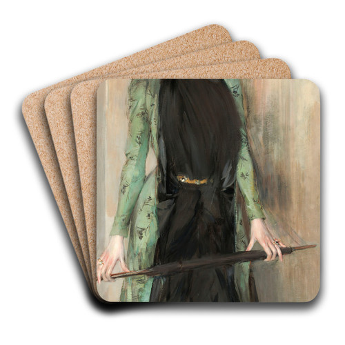 Portrait of Madame Roger-Jourdain by Giovanni Boldini Art Drink Coaster set Portrait of Madame Roger-Jourdain by Giovanni Boldini Art Drink Coaster set