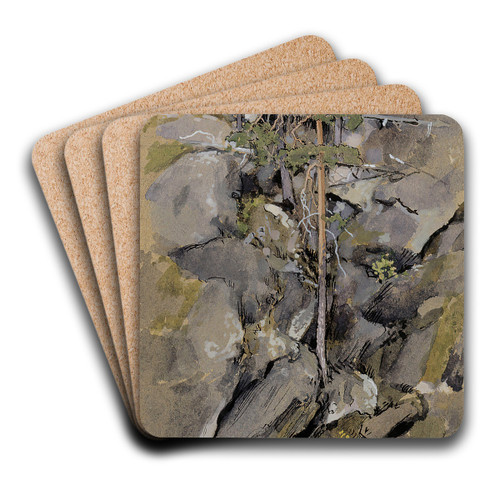 Rocky Forest by Eero Jrnefelt Art Drink Coaster set