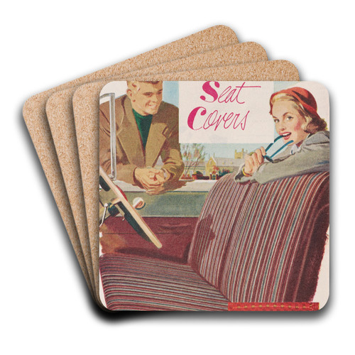 It's...SARAN for Smart Seat Covers. It's...SARAN for Smart Indoor Furniture! by Dow Chemical Company Art Drink Coaster set