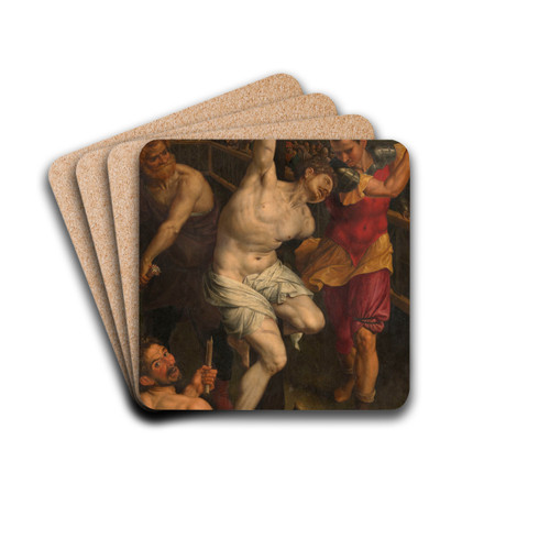 The Martyrdom of Saint Sebastian of Rome by Ambrosius Francken I Drink Coasters - set of 4