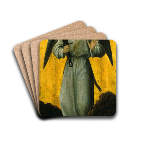 Angel with a Sword by Hans Memling Drink Coasters - set of 4