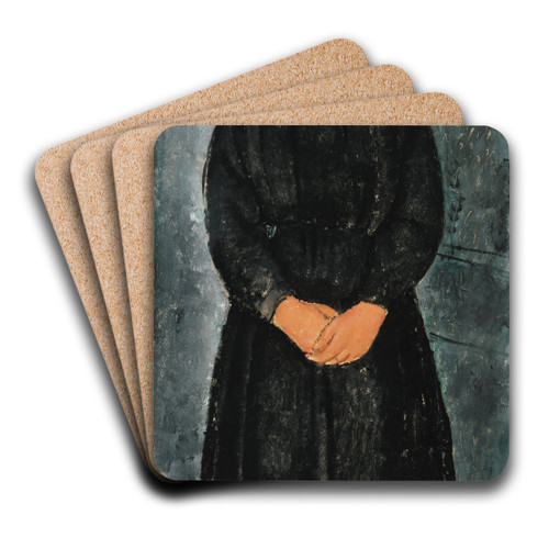 La Jeune bonne (The Servant Girl) by Amedeo Modigliani Art Drink Coaster set