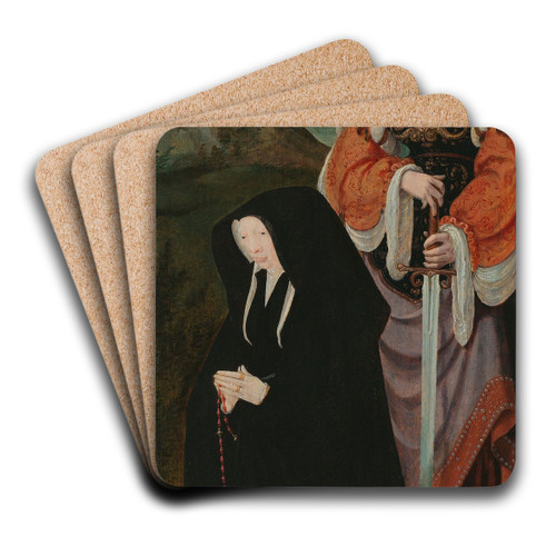 The Raising of Lazarus by Aertgen Claesz van Leyden Art Drink Coaster set