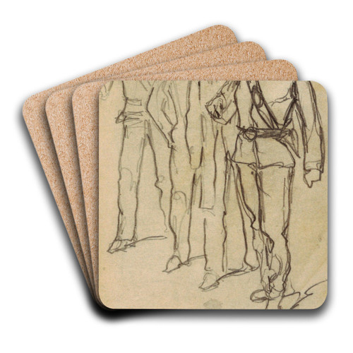 Soldiers Escorting Civilians by Winslow Homer Art Drink Coaster set