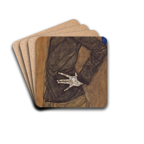 Portrait of Erich Lederer by Egon Schiele Drink Coasters - set of 4
