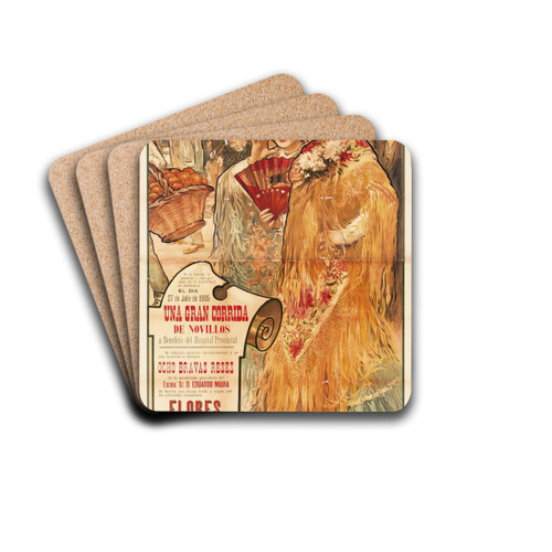 A los toros. Valencia by Cecilio Pl y Gallardo Drink Coasters - set of 4