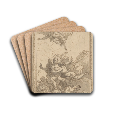 Design for a Ceiling with an Allegorical Subject by Sir James Thornhill Drink Coasters - set of 4 Design for a Ceiling with an Allegorical Subject by Sir James Thornhill Drink Coasters - set of 4
