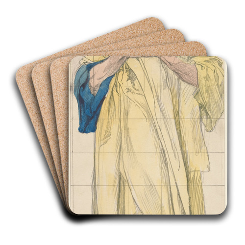 Study for Louis Comfort Tiffanys center window for 'Childrens Window', St. Peters Church, Morristown, NJ by Edwin Austin Abbey Art Drink Coaster set