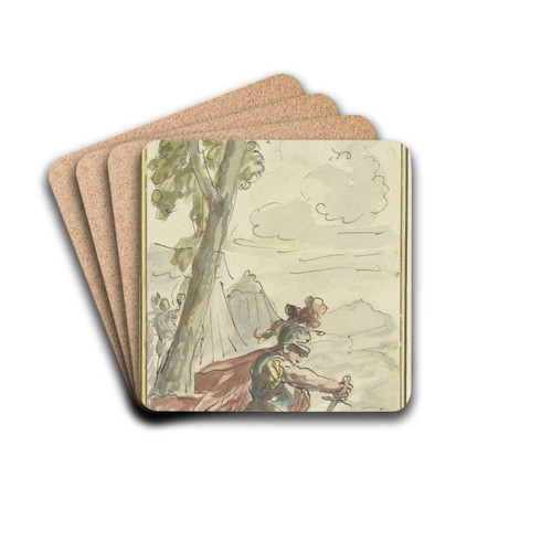 Rinaldo na het doden van de Ridder Gernard by Elias van Nijmegen Drink Coasters - set of 4