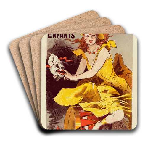 Grand Thtre De L'exposition by Jules Chret Art Drink Coaster set