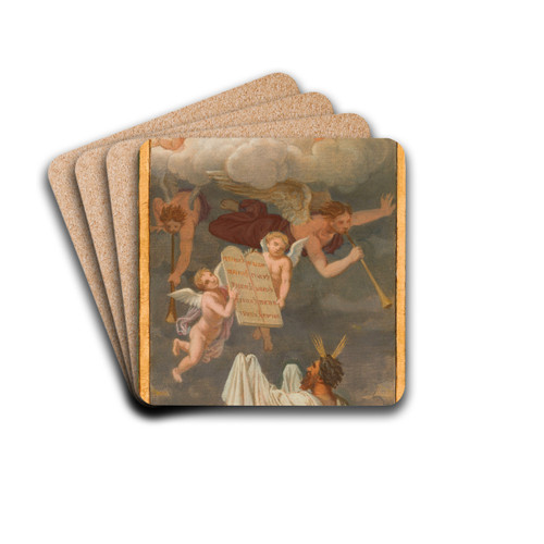 Mose recevant de Dieu les tables de la loi by Sbastien Norblin de la Gourdaine Drink Coasters - set of 4 Mose recevant de Dieu les tables de la loi by Sbastien Norblin de la Gourdaine Drink Coasters - set of 4