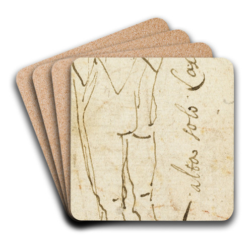 Standing Male Nude by After Andrea del Sarto Art Drink Coaster set