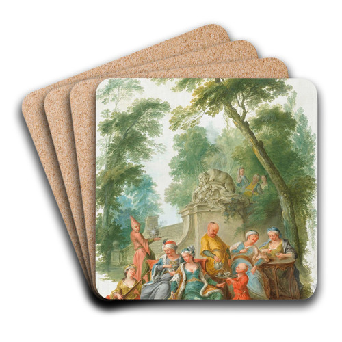 La boisson chaude (The Hot Drink) by Christophe Huet Art Drink Coaster set