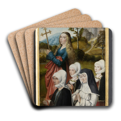St Margret with Donors by Master of Frankfurt Art Drink Coaster set
