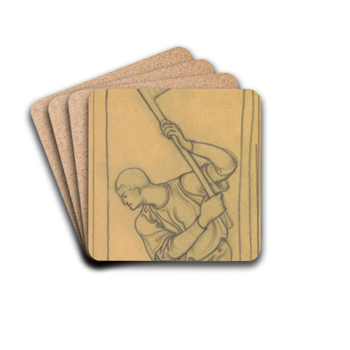 Ontwerp voor wandschildering in de Beurs van Berlage; houthakker by Antoon Derkinderen Drink Coasters - set of 4