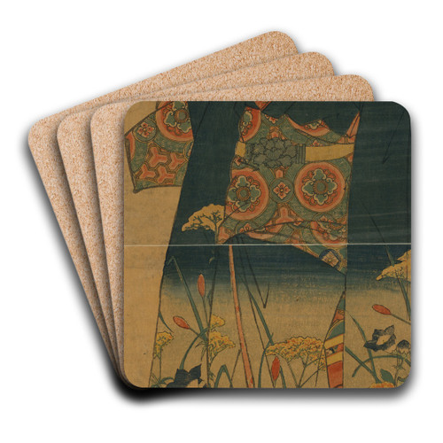 Agebshi o naosu musume by Keisai Eisen Art Drink Coaster set