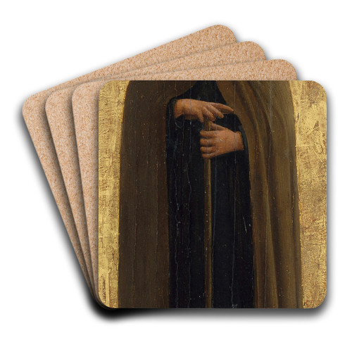 Saint Anthony Abbot by Fra Angelico Art Drink Coaster set